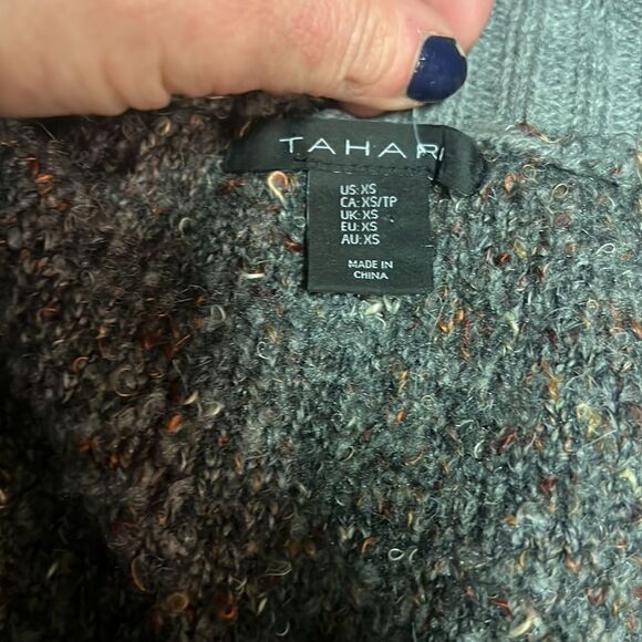 xs tahari knit open front cardigan - Picture 4 of 5